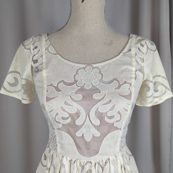 Plenty by Tracy Reese Short Sleeve Lace Fit and Flare Dress Size 0 - Picture 14 of 16